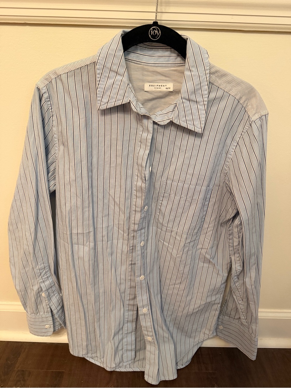 Equipment Blue & White Pinstripe Button-Up Shirt XS